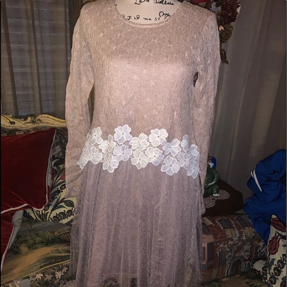Alter'd State Wool Blush Pink Embroidered Dress - Picture 5 of 10